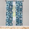 Ambesonne Ethnic Curtains, Watercolor Folk Floral Ornament Tie Dye Look on Creamy Neutral Backdrop, Window Treatments 2 Panel Set for Living Room Bedroom, Pair of – 28″ x 63″, Jade Green Plum Mustard(Eggshell Sea Blue)