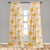 Ambesonne Ethnic Curtains, Watercolor Folk Floral Ornament Tie Dye Look on Creamy Neutral Backdrop, Window Treatments 2 Panel Set for Living Room Bedroom, Pair of – 28″ x 63″, Jade Green Plum Mustard(Earth Yellow Mustard Tan)