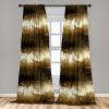 Ambesonne Ethnic Curtains, Watercolor Folk Floral Ornament Tie Dye Look on Creamy Neutral Backdrop, Window Treatments 2 Panel Set for Living Room Bedroom, Pair of – 28″ x 63″, Jade Green Plum Mustard(Caramel Dark Cocoa Ivory)