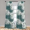 Ambesonne Ethnic Curtains, Watercolor Folk Floral Ornament Tie Dye Look on Creamy Neutral Backdrop, Window Treatments 2 Panel Set for Living Room Bedroom, Pair of – 28″ x 63″, Jade Green Plum Mustard(Green Eggshell)
