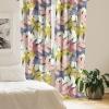 Ambesonne Ethnic Curtains, Watercolor Folk Floral Ornament Tie Dye Look on Creamy Neutral Backdrop, Window Treatments 2 Panel Set for Living Room Bedroom, Pair of – 28″ x 63″, Jade Green Plum Mustard(Pastel Pink Yellow Green)