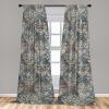 Ambesonne Ethnic Curtains, Watercolor Folk Floral Ornament Tie Dye Look on Creamy Neutral Backdrop, Window Treatments 2 Panel Set for Living Room Bedroom, Pair of – 28″ x 63″, Jade Green Plum Mustard(Grey Teal Pale Rust and Beige)