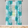 Ambesonne Ethnic Curtains, Watercolor Folk Floral Ornament Tie Dye Look on Creamy Neutral Backdrop, Window Treatments 2 Panel Set for Living Room Bedroom, Pair of – 28″ x 63″, Jade Green Plum Mustard(Teal Sea Blue)