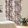 Ambesonne Ethnic Curtains, Watercolor Folk Floral Ornament Tie Dye Look on Creamy Neutral Backdrop, Window Treatments 2 Panel Set for Living Room Bedroom, Pair of – 28″ x 63″, Jade Green Plum Mustard(Hot Pink Pastel Yellow)