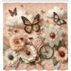Ambesonne Floral Eucalyptus Shower Curtain, Romantic Garden with Tender Clouds Butterflies Flowers and Bike, Cloth Fabric Bathroom Decor Set with Hooks, 69″ W x 70″ L, Peach Peacock Green