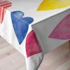 Ambesonne Grunge Tablecloth, Rainbow Color Heart Shapes Valentine’s Day Design Romantic His and Hers Theme, Rectangular Table Cover for Dining Room Kitchen Decor, 60″ X 90″, White Black