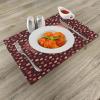 Ambesonne I Love You More Place Mats Set of 4, Happy Valentine’s Day Celebration Coffee and Love Theme with Hearts, Washable Fabric Placemats for Dining Room Kitchen Table Decor, Coral Peach Brown