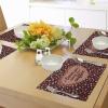 Ambesonne I Love You More Place Mats Set of 4, Happy Valentine’s Day Celebration Coffee and Love Theme with Hearts, Washable Fabric Placemats for Dining Room Kitchen Table Decor, Coral Peach Brown