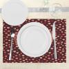 Ambesonne I Love You More Place Mats Set of 4, Happy Valentine’s Day Celebration Coffee and Love Theme with Hearts, Washable Fabric Placemats for Dining Room Kitchen Table Decor, Coral Peach Brown