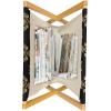 Ambesonne Modern Magazine and Book Holder, Vertical Black and White Brushstroke Stripes Background Valentines Themed Hearts, Floor Rack Decor for Interior of Home & Office, 22″ x 19″, Pale Coffee(Camel and Black)