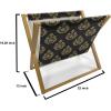 Ambesonne Modern Magazine and Book Holder, Vertical Black and White Brushstroke Stripes Background Valentines Themed Hearts, Floor Rack Decor for Interior of Home & Office, 22″ x 19″, Pale Coffee(Camel and Black)