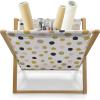 Ambesonne Modern Magazine and Book Holder, Vertical Black and White Brushstroke Stripes Background Valentines Themed Hearts, Floor Rack Decor for Interior of Home & Office, 22″ x 19″, Pale Coffee(Pale Coffee Rose and Black)