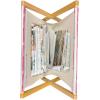 Ambesonne Modern Magazine and Book Holder, Vertical Black and White Brushstroke Stripes Background Valentines Themed Hearts, Floor Rack Decor for Interior of Home & Office, 22″ x 19″, Pale Coffee(Pink White and Rose)