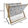 Ambesonne Modern Magazine and Book Holder, Vertical Black and White Brushstroke Stripes Background Valentines Themed Hearts, Floor Rack Decor for Interior of Home & Office, 22″ x 19″, Pale Coffee(White Purpleblue Peach)