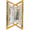 Ambesonne Modern Magazine and Book Holder, Vertical Black and White Brushstroke Stripes Background Valentines Themed Hearts, Floor Rack Decor for Interior of Home & Office, 22″ x 19″, Pale Coffee(Pale Earth Yellow Brown)