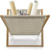 Ambesonne Modern Magazine and Book Holder, Vertical Black and White Brushstroke Stripes Background Valentines Themed Hearts, Floor Rack Decor for Interior of Home & Office, 22″ x 19″, Pale Coffee(Champagne Dark Cocoa)
