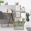 Ambesonne Modern Magazine and Book Holder, Vertical Black and White Brushstroke Stripes Background Valentines Themed Hearts, Floor Rack Decor for Interior of Home & Office, 22″ x 19″, Pale Coffee(Pale Turquoise Marigold)