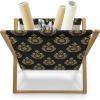 Ambesonne Modern Magazine and Book Holder, Vertical Black and White Brushstroke Stripes Background Valentines Themed Hearts, Floor Rack Decor for Interior of Home & Office, 22″ x 19″, Pale Coffee(Camel and Black)
