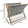 Ambesonne Modern Magazine and Book Holder, Vertical Black and White Brushstroke Stripes Background Valentines Themed Hearts, Floor Rack Decor for Interior of Home & Office, 22″ x 19″, Pale Coffee(Pale Coffee)