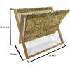 Ambesonne Modern Magazine and Book Holder, Vertical Black and White Brushstroke Stripes Background Valentines Themed Hearts, Floor Rack Decor for Interior of Home & Office, 22″ x 19″, Pale Coffee(Pale Earth Yellow Brown)