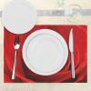 Ambesonne Rose Place Mats Set of 4, Close up Macro of a Red Rose Bloom Fresh Natural Beauty Valentine’s Day Couples Theme, Washable Fabric Placemats for Dining Table, Standard Size, Vermilion