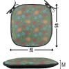 Ambesonne Valentine Chair Seating Cushion Set of 4, Different Types of Heart Shapes Romance Love Theme Watercolor Striped Art, Anti-Slip Seat Padding for Kitchen & Patio, 16″x16″, Pink Black White(Orange Blue and Red)