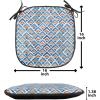 Ambesonne Valentine Chair Seating Cushion Set of 4, Different Types of Heart Shapes Romance Love Theme Watercolor Striped Art, Anti-Slip Seat Padding for Kitchen & Patio, 16″x16″, Pink Black White(Pale Blue Orange)