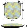 Ambesonne Valentine Chair Seating Cushion Set of 4, Different Types of Heart Shapes Romance Love Theme Watercolor Striped Art, Anti-Slip Seat Padding for Kitchen & Patio, 16″x16″, Pink Black White(Apple Green Aqua Grey)