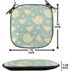 Ambesonne Valentine Chair Seating Cushion Set of 4, Different Types of Heart Shapes Romance Love Theme Watercolor Striped Art, Anti-Slip Seat Padding for Kitchen & Patio, 16″x16″, Pink Black White(Pale Yellow Turquoise)