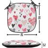Ambesonne Valentine Chair Seating Cushion Set of 4, Different Types of Heart Shapes Romance Love Theme Watercolor Striped Art, Anti-Slip Seat Padding for Kitchen & Patio, 16″x16″, Pink Black White(Pink Black White)