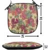 Ambesonne Valentine Chair Seating Cushion Set of 4, Different Types of Heart Shapes Romance Love Theme Watercolor Striped Art, Anti-Slip Seat Padding for Kitchen & Patio, 16″x16″, Pink Black White(Beige Red)
