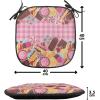 Ambesonne Valentine Chair Seating Cushion Set of 4, Different Types of Heart Shapes Romance Love Theme Watercolor Striped Art, Anti-Slip Seat Padding for Kitchen & Patio, 16″x16″, Pink Black White(Brown Pale Pink)