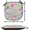 Ambesonne Valentine Chair Seating Cushion Set of 4, Different Types of Heart Shapes Romance Love Theme Watercolor Striped Art, Anti-Slip Seat Padding for Kitchen & Patio, 16″x16″, Pink Black White(Eggshell and Pink)