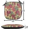 Ambesonne Valentine Chair Seating Cushion Set of 4, Different Types of Heart Shapes Romance Love Theme Watercolor Striped Art, Anti-Slip Seat Padding for Kitchen & Patio, 16″x16″, Pink Black White(Beige Red)