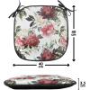 Ambesonne Valentine Chair Seating Cushion Set of 4, Different Types of Heart Shapes Romance Love Theme Watercolor Striped Art, Anti-Slip Seat Padding for Kitchen & Patio, 16″x16″, Pink Black White(Dark Coral Maroon)