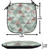 Ambesonne Valentine Chair Seating Cushion Set of 4, Different Types of Heart Shapes Romance Love Theme Watercolor Striped Art, Anti-Slip Seat Padding for Kitchen & Patio, 16″x16″, Pink Black White(Coral and Reseda Green)