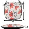 Ambesonne Valentine Chair Seating Cushion Set of 4, Different Types of Heart Shapes Romance Love Theme Watercolor Striped Art, Anti-Slip Seat Padding for Kitchen & Patio, 16″x16″, Pink Black White(Peach Green and Red)