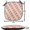 Ambesonne Valentine Chair Seating Cushion Set of 4, Different Types of Heart Shapes Romance Love Theme Watercolor Striped Art, Anti-Slip Seat Padding for Kitchen & Patio, 16″x16″, Pink Black White(Coral and Cream)