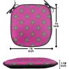 Ambesonne Valentine Chair Seating Cushion Set of 4, Different Types of Heart Shapes Romance Love Theme Watercolor Striped Art, Anti-Slip Seat Padding for Kitchen & Patio, 16″x16″, Pink Black White(Hot Pink Green and Blue)