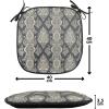 Ambesonne Valentine Chair Seating Cushion Set of 4, Different Types of Heart Shapes Romance Love Theme Watercolor Striped Art, Anti-Slip Seat Padding for Kitchen & Patio, 16″x16″, Pink Black White(Charcoal Grey Cream)