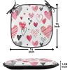 Ambesonne Valentine Chair Seating Cushion Set of 4, Different Types of Heart Shapes Romance Love Theme Watercolor Striped Art, Anti-Slip Seat Padding for Kitchen & Patio, 16″x16″, Pink Black White(Pink Black White)