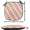 Ambesonne Valentine Chair Seating Cushion Set of 4, Different Types of Heart Shapes Romance Love Theme Watercolor Striped Art, Anti-Slip Seat Padding for Kitchen & Patio, 16″x16″, Pink Black White(Coral and Cream)