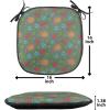 Ambesonne Valentine Chair Seating Cushion Set of 4, Different Types of Heart Shapes Romance Love Theme Watercolor Striped Art, Anti-Slip Seat Padding for Kitchen & Patio, 16″x16″, Pink Black White(Orange Blue and Red)