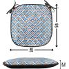 Ambesonne Valentine Chair Seating Cushion Set of 4, Different Types of Heart Shapes Romance Love Theme Watercolor Striped Art, Anti-Slip Seat Padding for Kitchen & Patio, 16″x16″, Pink Black White(Pale Blue Orange)