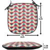 Ambesonne Valentine Chair Seating Cushion Set of 4, Different Types of Heart Shapes Romance Love Theme Watercolor Striped Art, Anti-Slip Seat Padding for Kitchen & Patio, 16″x16″, Pink Black White(Forest Green Salmon)