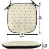 Ambesonne Valentine Chair Seating Cushion Set of 4, Different Types of Heart Shapes Romance Love Theme Watercolor Striped Art, Anti-Slip Seat Padding for Kitchen & Patio, 16″x16″, Pink Black White(Mint Green Orange Cream)