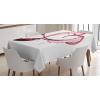 Ambesonne Wine Tablecloth, Heart Shape with Spilling Red Wine in Glasses Romantic Valentines Day Concept, Dining Room Kitchen Rectangular Table Cover, 52″ X 70″, Burgundy White