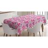 Ambesonne Hearts Tablecloth, Valentines Day Inspired Ornamental Love Pattern in Pink Tones, Dining Room Kitchen Rectangular Table Cover, 60″ X 84″, Hot Pink Purple Pink