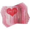 Ambesonne Love Place Mats Set of 4, Love You Heart on Grunge Style Rustic Wooden Background Valentines Day Retro Print, Washable Fabric Placemats for Dining Room Kitchen Table Decor, Red Pink