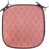 Ambesonne Valentine Chair Seating Cushion Set of 4, Different Types of Heart Shapes Romance Love Theme Watercolor Striped Art, Anti-Slip Seat Padding for Kitchen & Patio, 16″x16″, Pink Black White(Coral Cream Salmon)